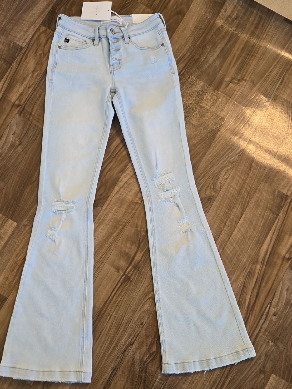 KanCan Light Blue Distressed Flare Jeans